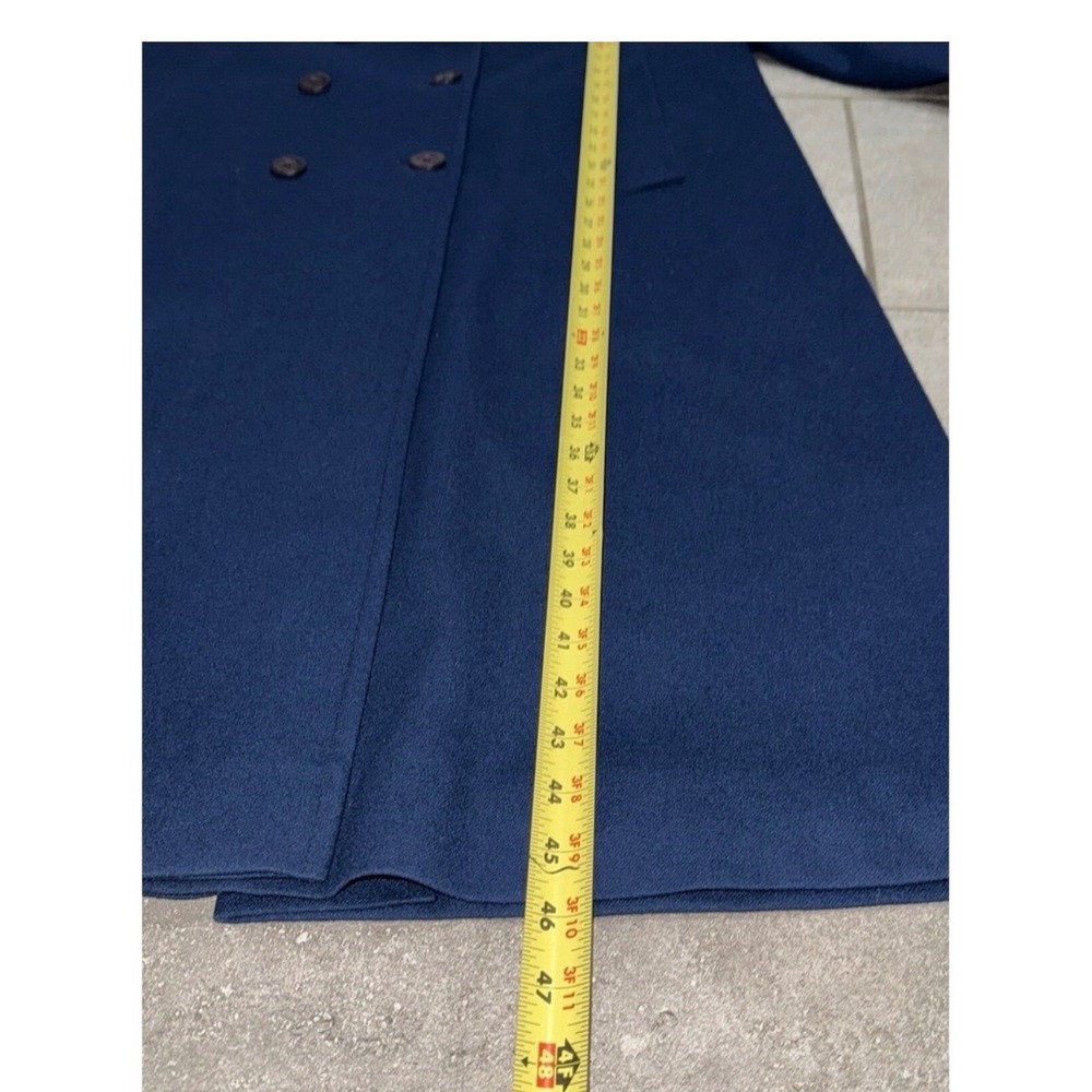 Pendleton VTG 60's Wool Overcoat Womens‎ 16 Indigo Blue Double Breasted USA T874 - Picture 11 of 16